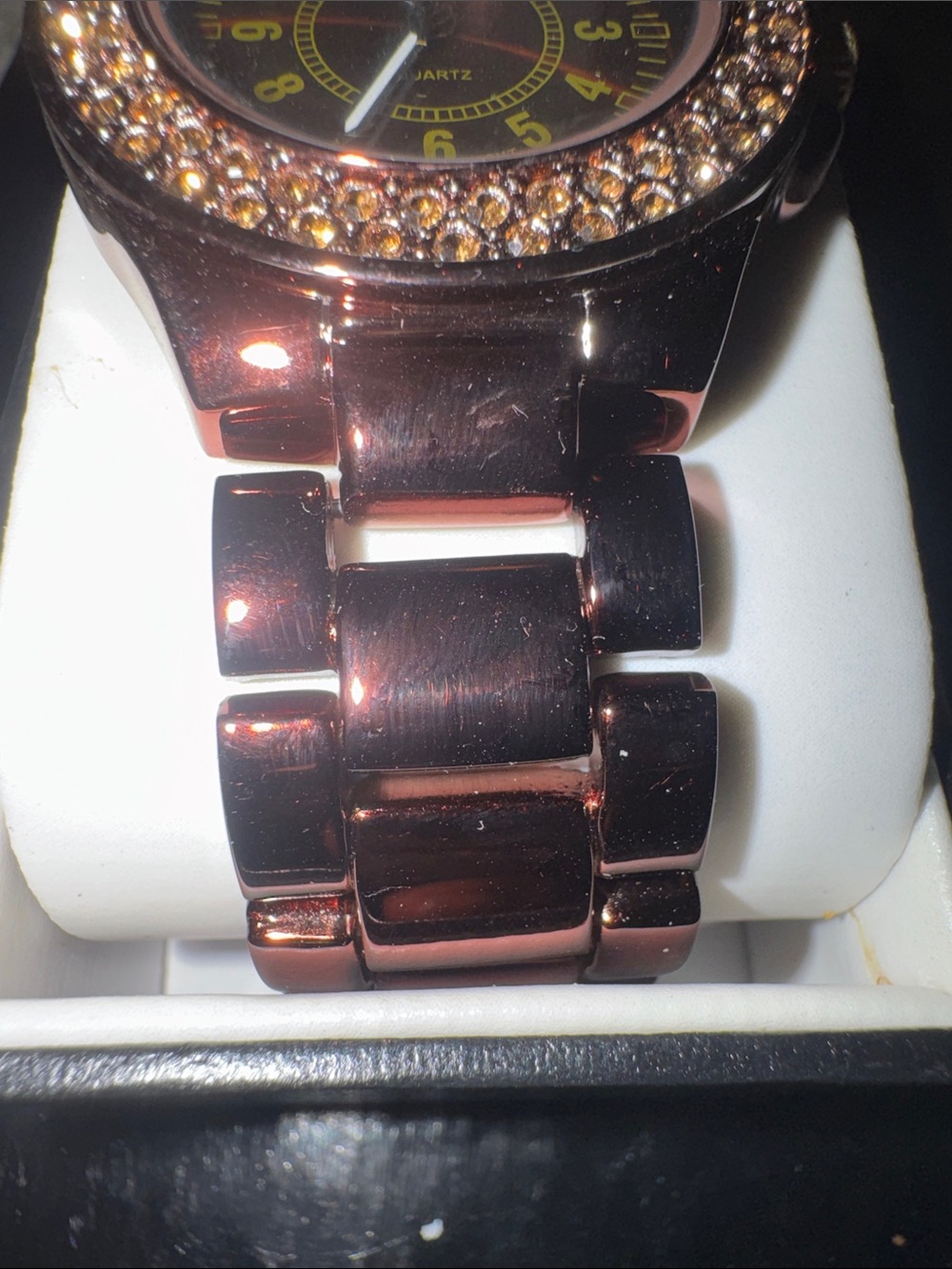 AccuTIME Women's Scoop Quartz Stainless Steel Bracelet Watch with Crystals NEW - Picture 6 of 7